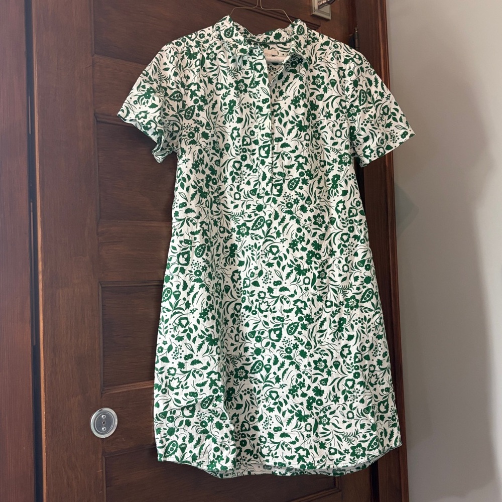 Boden women’s green and white floral short sleeve dress